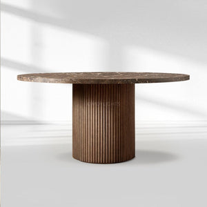 Byron Emperador Round Modern Dining Table