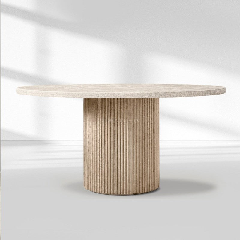 Byron Emperador Round Modern Dining Table