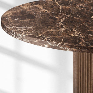 Byron Emperador Round Modern Dining Table