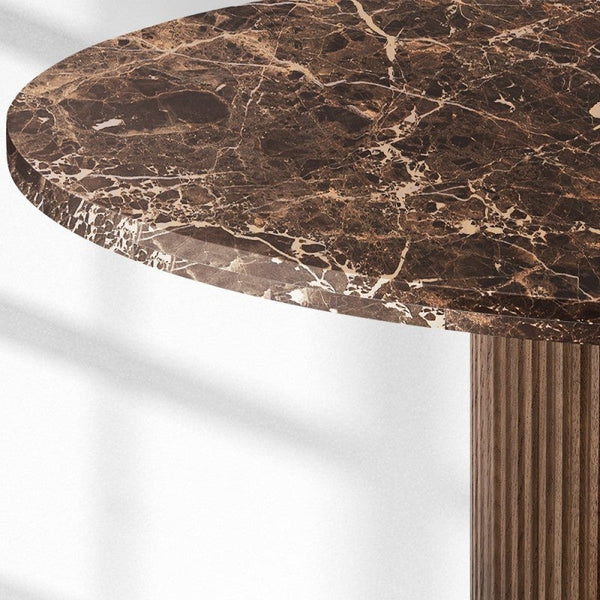 Byron Emperador Round Modern Dining Table