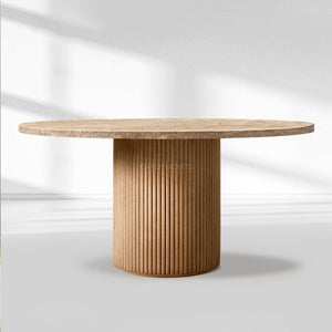 Byron Emperador Round Modern Dining Table