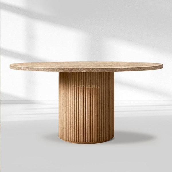 Byron Emperador Round Modern Dining Table