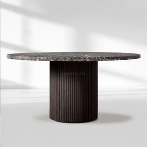 Byron Emperador Round Modern Dining Table