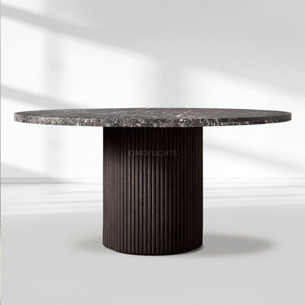 Byron Emperador Round Modern Dining Table