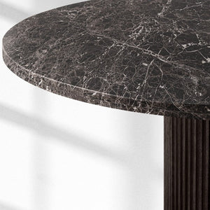 Byron Emperador Round Modern Dining Table