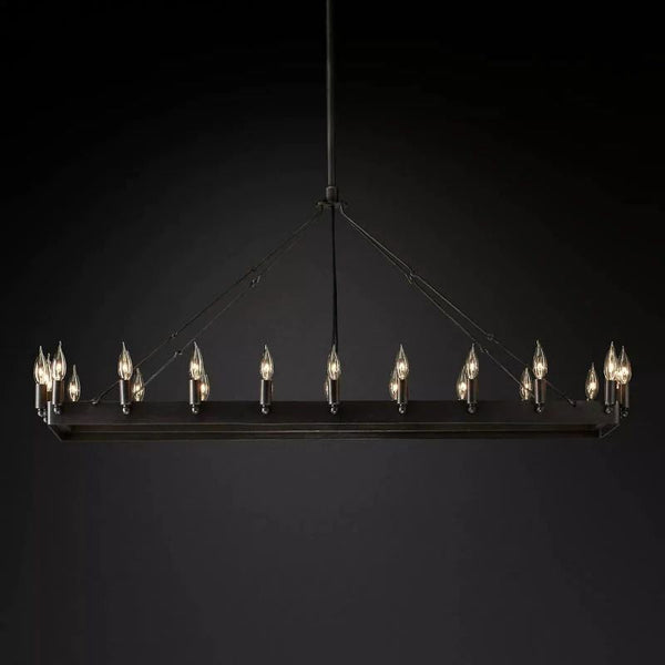 Camino Vintage Candelabra Rectangular Chandelier