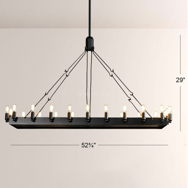 Camino Vintage Filament Rectangular Chandelier