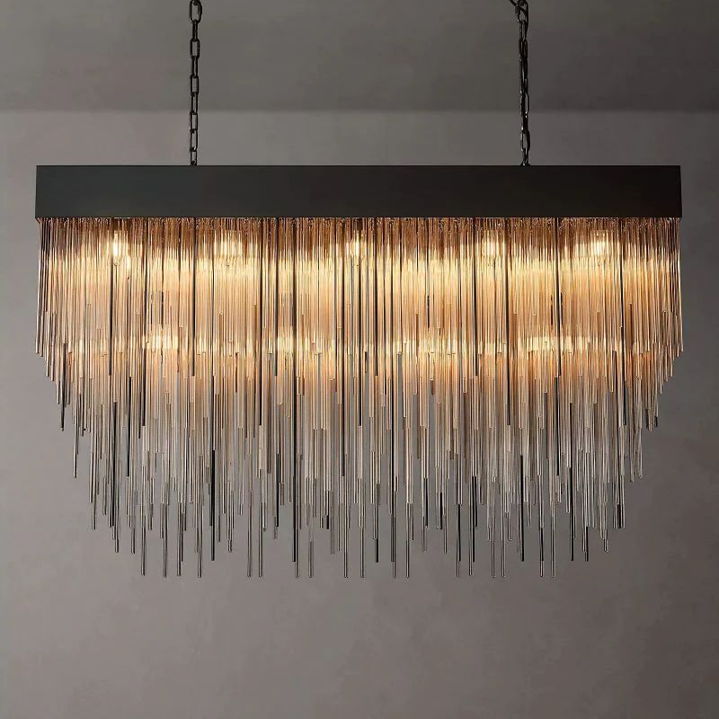 Cascade Rectangular Chandelier 54" For Living Room