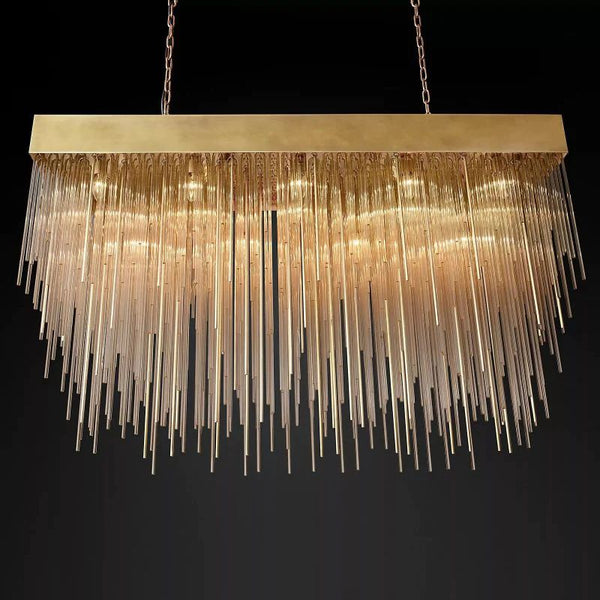 Cascade Rectangular Chandelier 54" For Living Room