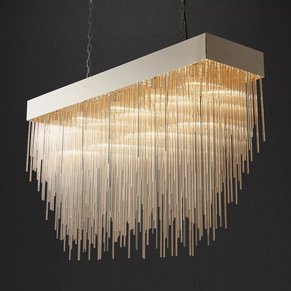 Cascade Rectangular Chandelier 54" For Living Room