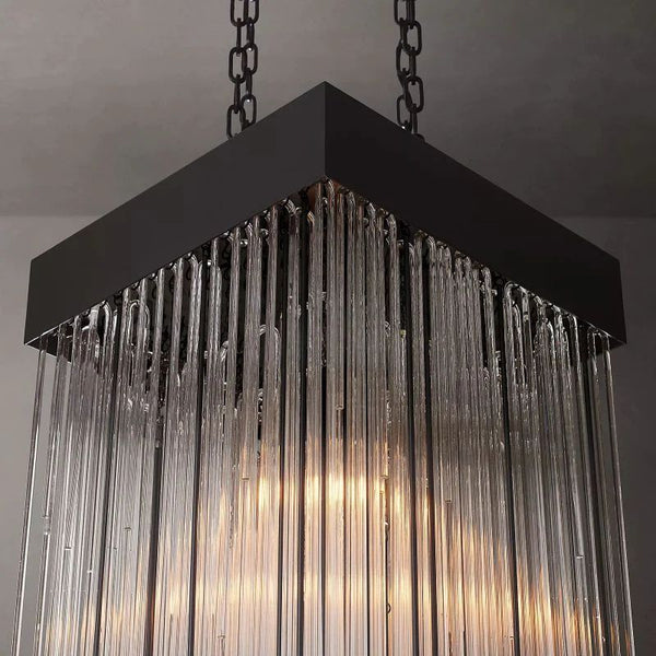 Cascade Square Living Room Chandelier 21"