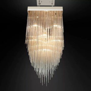 Cascade Square Living Room Chandelier 30"