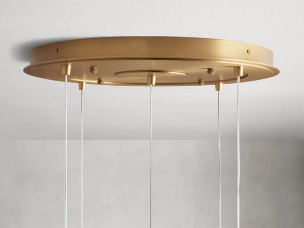 Casen Satin Brass Glass Globe LED Chandelier Multiple Sizes