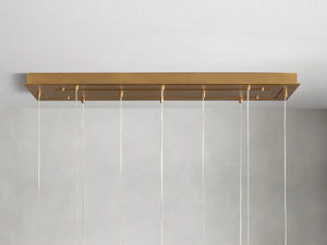 Casen Satin Brass Linear Chandelier with Mouth-Blown Glass Globes