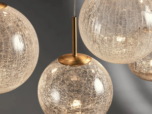 Casen Satin Brass Linear Chandelier with Mouth-Blown Glass Globes