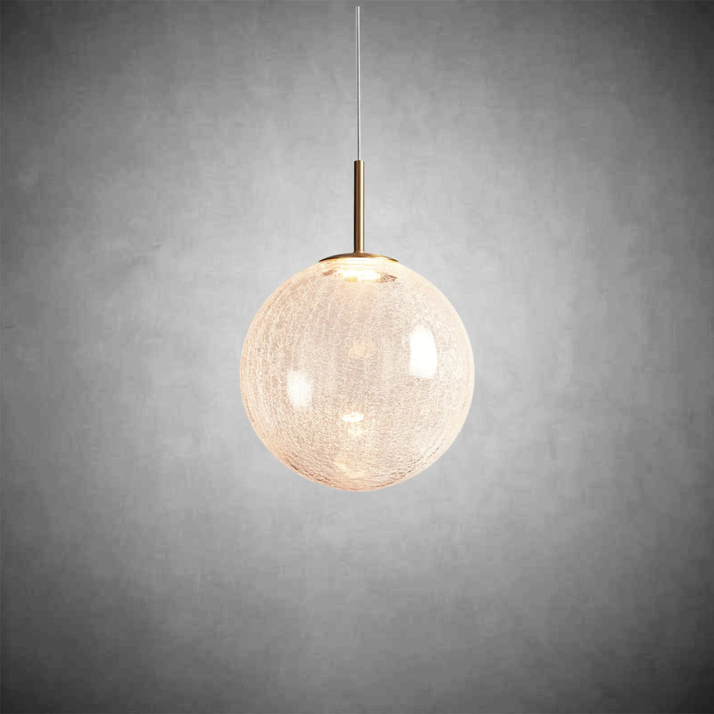 Casen Satin Brass Pendant Light with Mouth-Blown LED Globe