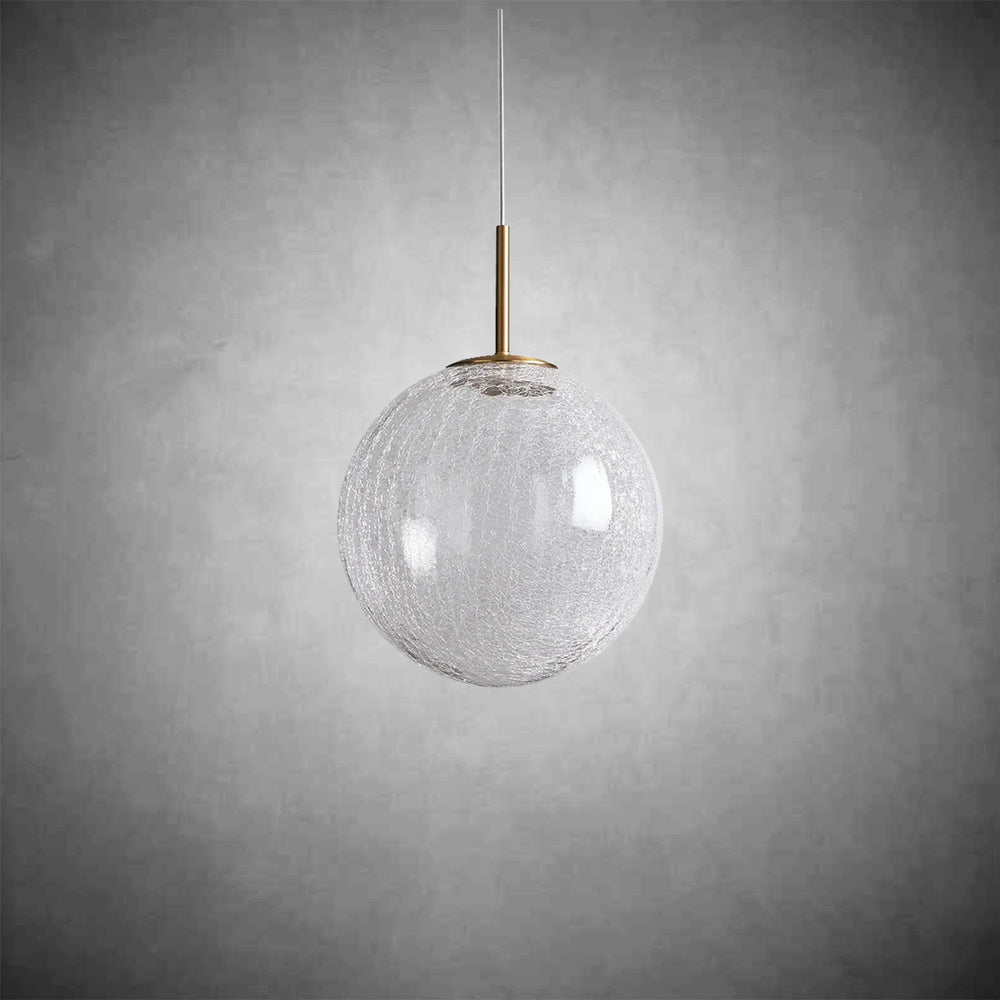 Casen Satin Brass Pendant Light with Mouth-Blown LED Globe