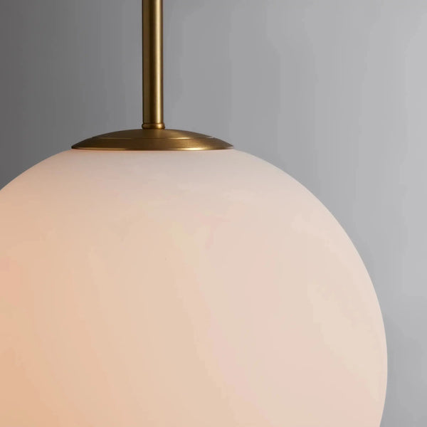 Casen Satin Brass Pendant Light with Mouth-Blown LED Globe