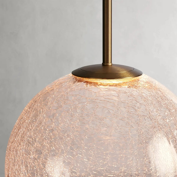 Casen Satin Brass Pendant Light with Mouth-Blown LED Globe