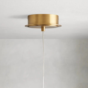 Casen Satin Brass Pendant Light with Mouth-Blown LED Globe