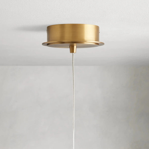 Casen Satin Brass Pendant Light with Mouth-Blown LED Globe