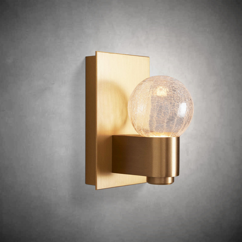 Casen Satin Brass Wall Sconce with Mouth-Blown Glass Globe
