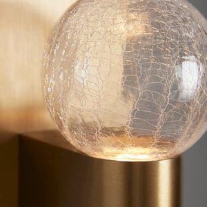 Casen Satin Brass Wall Sconce with Mouth-Blown Glass Globe