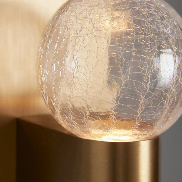 Casen Satin Brass Wall Sconce with Mouth-Blown Glass Globe