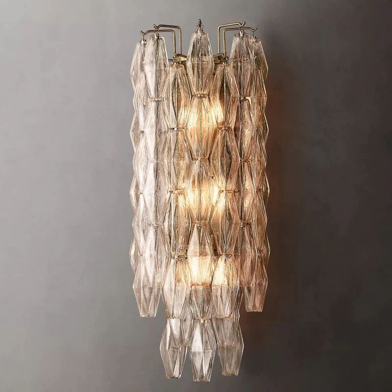 Chiara Clear Glass Grand Bedroom Wall Sconce