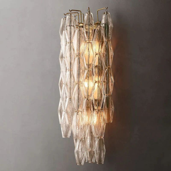 Chiara Clear Glass Grand Bedroom Wall Sconce