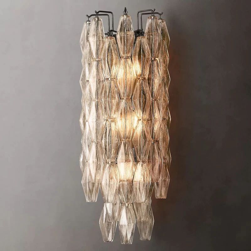Chiara Clear Glass Grand Bedroom Wall Sconce