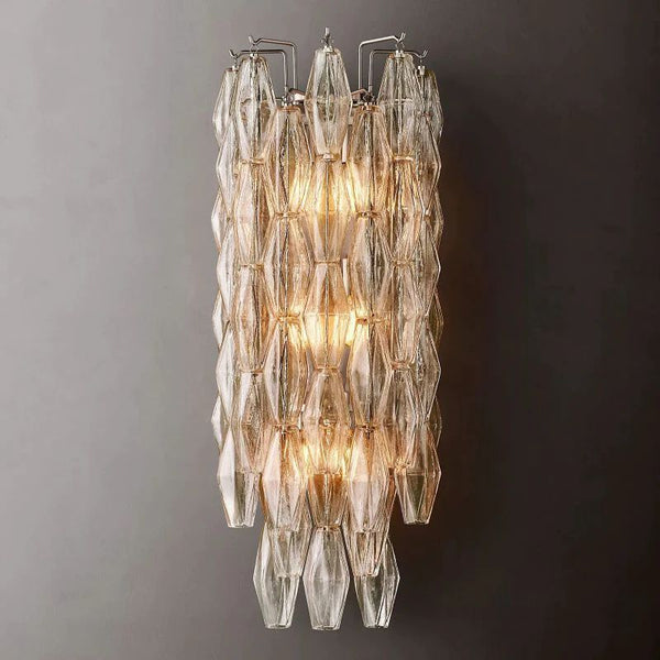 Chiara Clear Glass Grand Bedroom Wall Sconce
