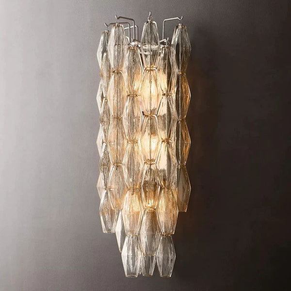 Chiara Clear Glass Grand Bedroom Wall Sconce