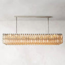 Chiara Clear Glass Rectangular Chandelier 74" For Living Room
