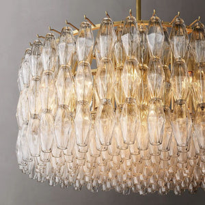 Chiara Clear Glass Round Chandelier 37" For Living Room