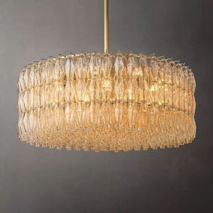 Chiara Clear Glass Round Chandelier 47" For Living Room