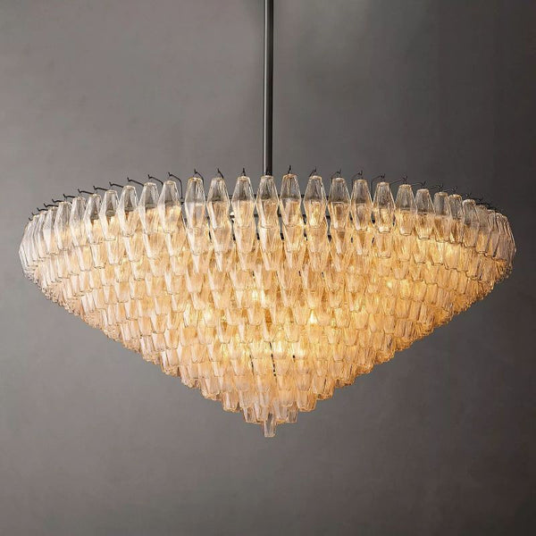 Chiara Clear Glass Tiered Round Chandelier 62" For Living Room