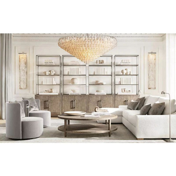 Chiara Clear Glass Tiered Round Chandelier 47" For Living Room