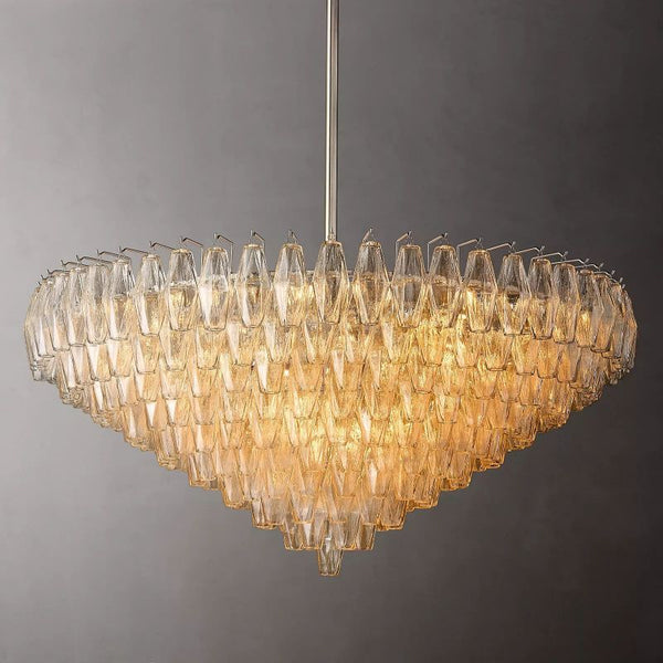 Chiara Clear Glass Tiered Round Chandelier 47" For Living Room
