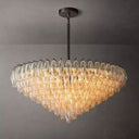 Chiara Clear Glass Tiered Round Chandelier 47" For Living Room