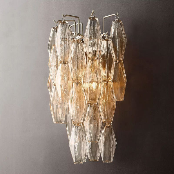 Chiara Clear Glass Short Bedroom Wall Sconce