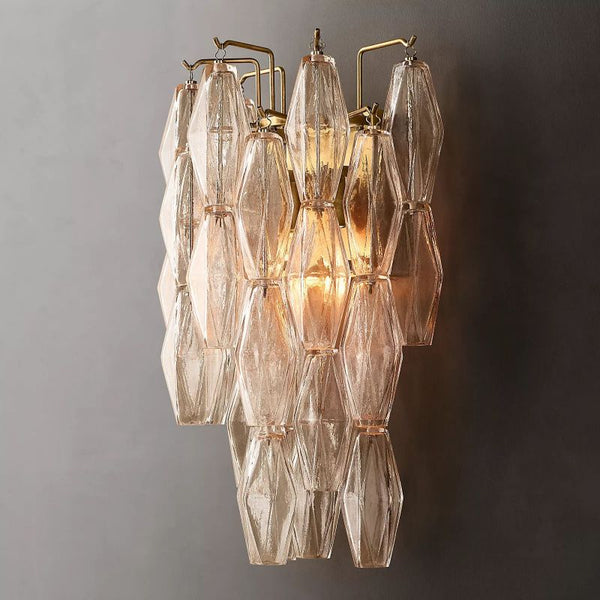 Chiara Clear Glass Short Bedroom Wall Sconce