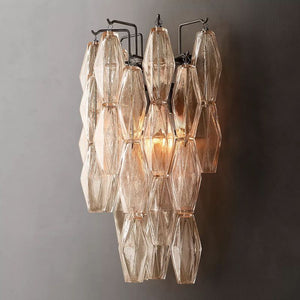 Chiara Clear Glass Short Bedroom Wall Sconce