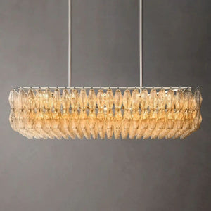 Chiara Glass Rectangular Chandelier 54" For Living Room