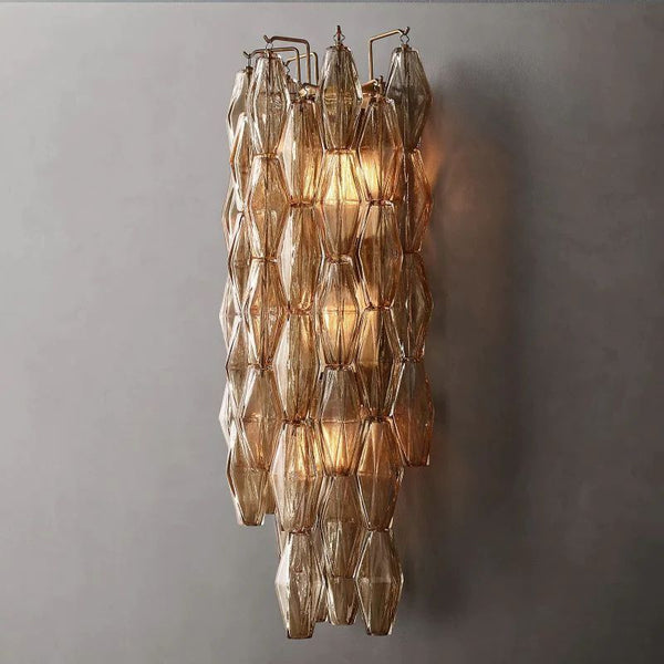 Chiara Smoke Glass Grand Bedroom Wall Sconce