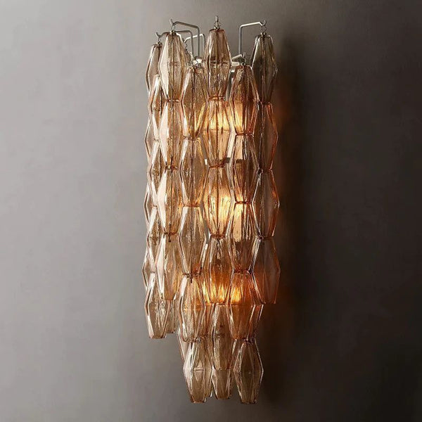 Chiara Smoke Glass Grand Bedroom Wall Sconce