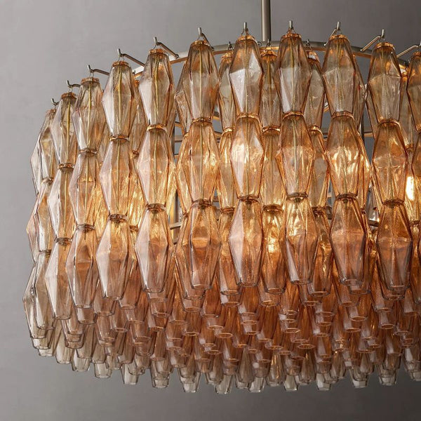 Chiara Smoke Glass Round Chandelier 37"