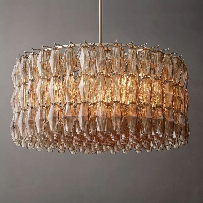 Chiara Smoke Glass Round Chandelier 37"