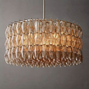 Chiara Smoke Glass Round Chandelier 37"