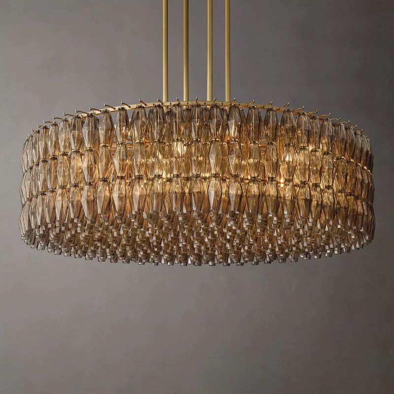Chiara Smoke Glass Round Chandelier 62"
